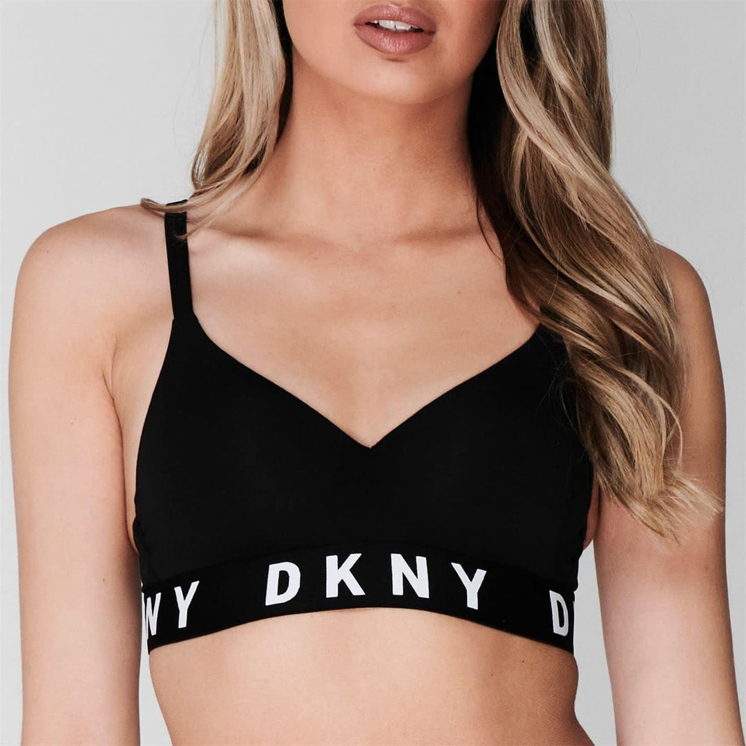 DKNY Damen Cozy Boyfriend Wirefree Pushup Bra Push-Up-BH L Schwarz / Weiss, L Schwarz / Weiss