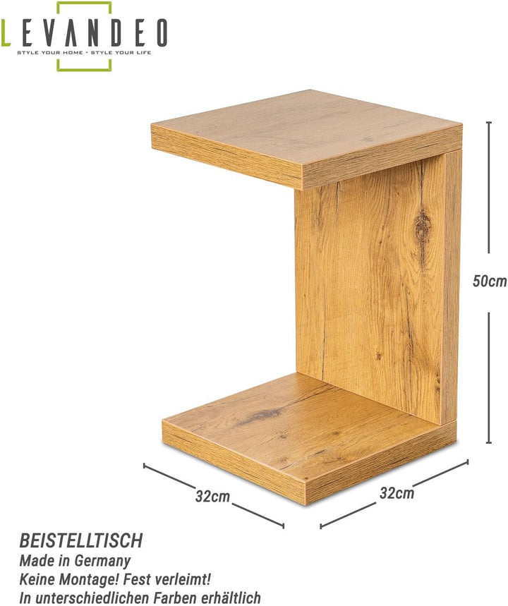 levandeo Couchtisch Coco Holz 32x32x50cm Wildeiche Eiche Tisch Beistelltisch Deko Sofatisch Ablage K