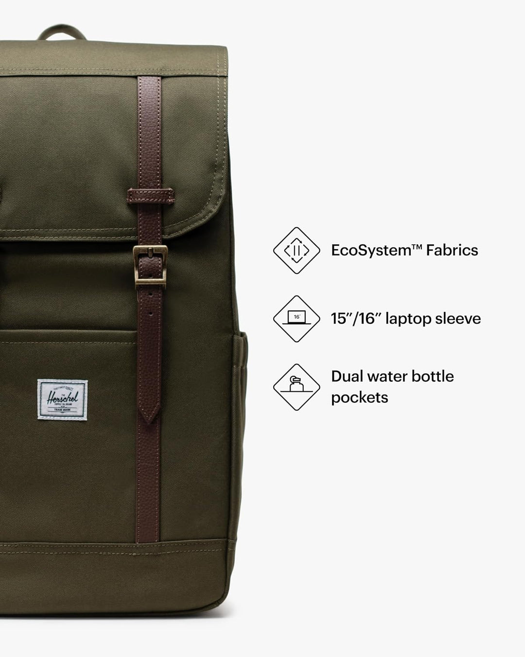 Herschel Retreat Ivy Green Rucksack, grün