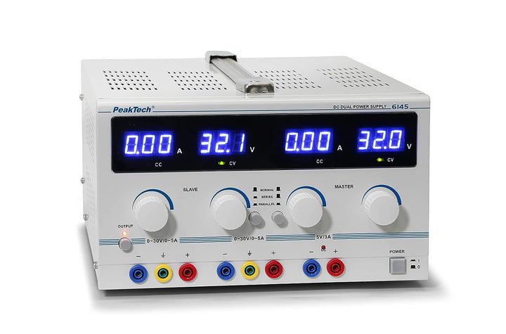 PeakTech Digtial Doppel Labornetzteil - Labornetzgerät 0-30V / 0-5A DC, stabilisiert, linear regelba