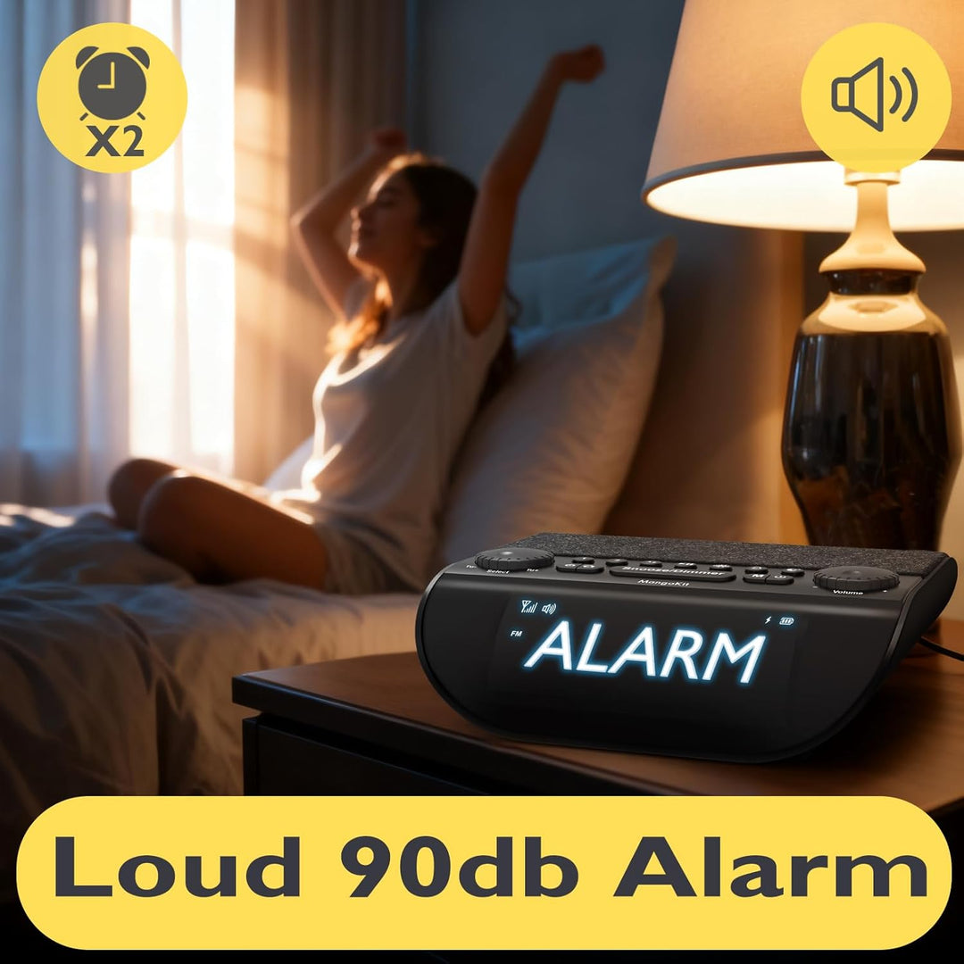 UP-Pro DAB+ Radiowecker, ASA Notfallwarnfunktion, UKW-Radio, Extra lauter 90 dB Weckalarm für Tiefsc