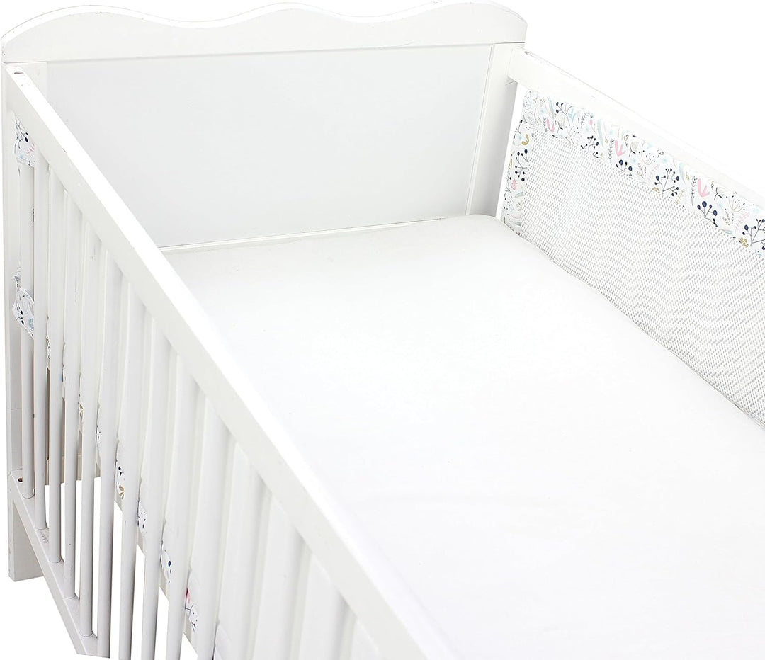 TupTam Gitterstäbe Schutz Netz Babybett Nestchen 3D Mesh 2 Pack, Farbe: Extra Dickes 8mm Netz/Vogelb