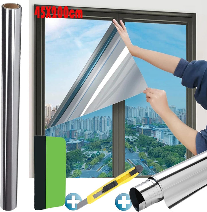 Sonnenschutzfolie Fenster Innen | UV-Schutz Sonnenschutzfolie Fenster Innen Aussen | Spiegelfolie Se