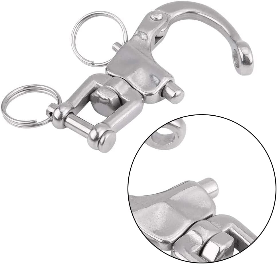 2 Stück Schnappschäkel, Wirbelschäkel, Edelstahl Schnappschäkel, Boot Schnappschäkel, Panikhaken Sch