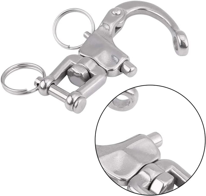 2 Stück Schnappschäkel, Wirbelschäkel, Edelstahl Schnappschäkel, Boot Schnappschäkel, Panikhaken Sch