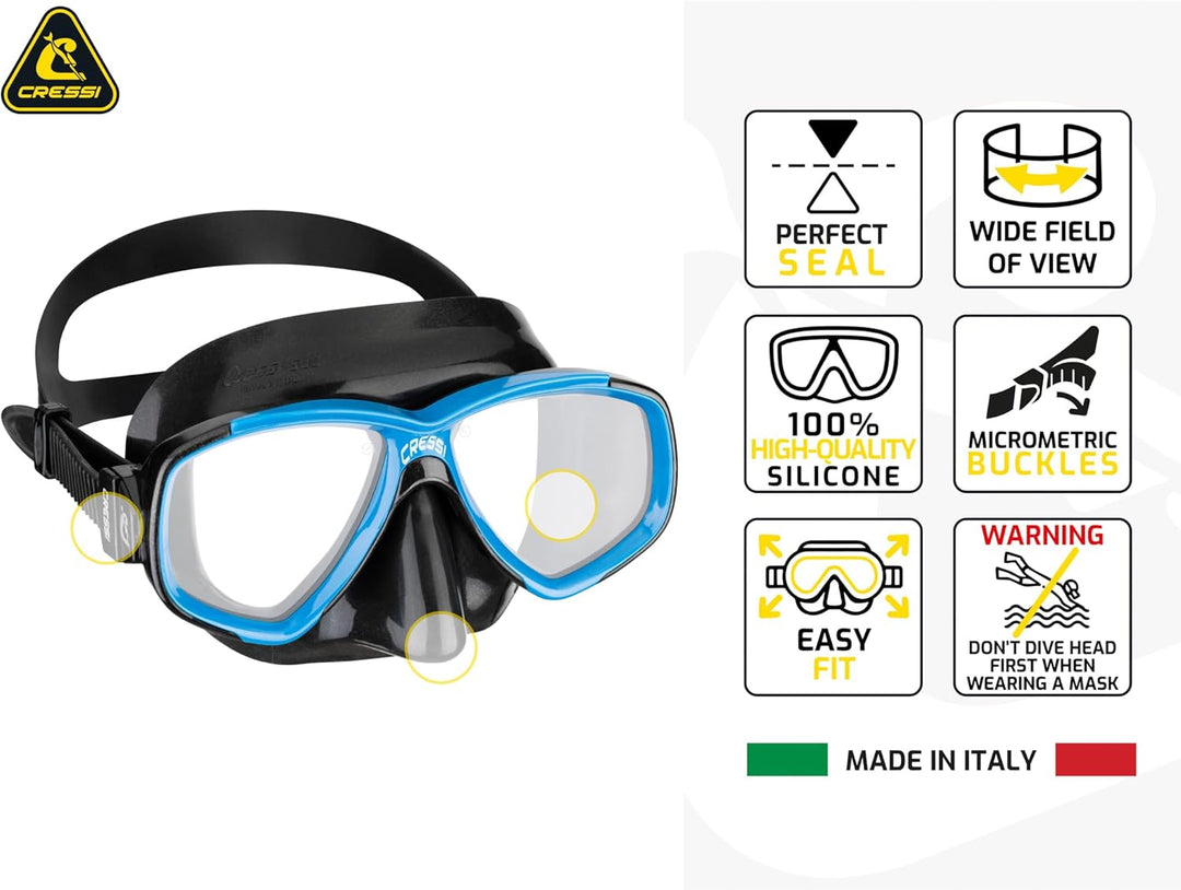 Cressi Perla - Unisex Erwachsene Schnorchelmaske oder Schnorchelset Perla Maske + Schnorchel Mexico,