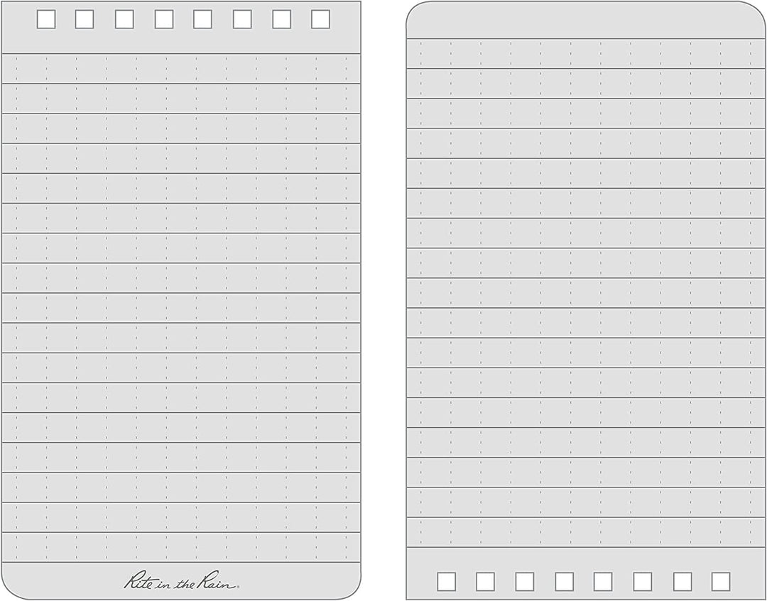 Rite in the Rain Wetterfestes Notizbuch-Set mit Spiralbindung, 7,6 x 12,7 cm, schwarzer Cordura-Einb