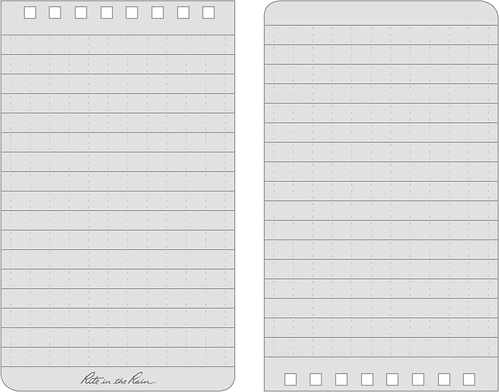 Rite in the Rain Wetterfestes Notizbuch-Set mit Spiralbindung, 7,6 x 12,7 cm, schwarzer Cordura-Einb