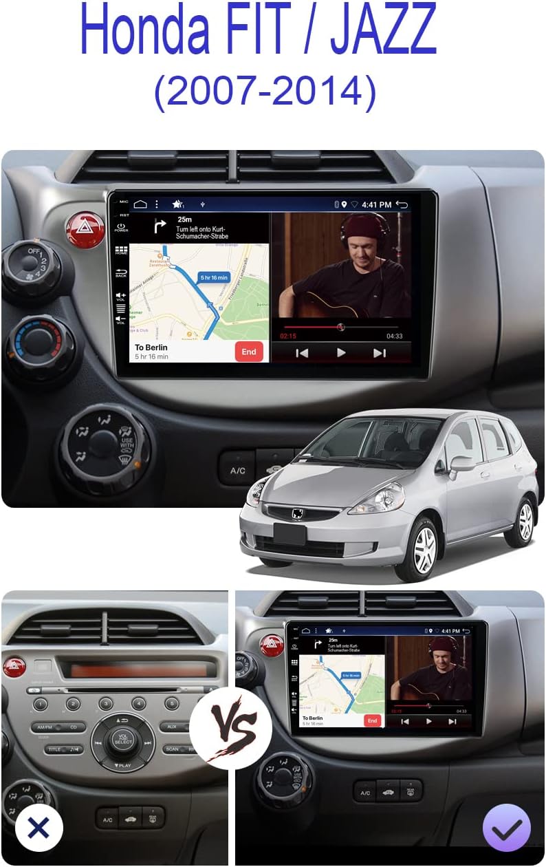 JOYX Android 12 IPS Autoradio Passt für Honda Fit/Jazz (2007-2014) - 4G+64G - Eingebaut DSP/Carplay/