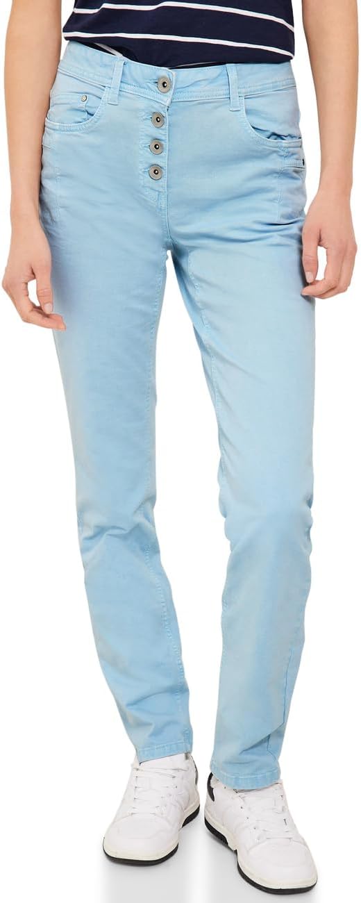 Cecil Damen Baumwollhose Loose 25W / 28L Faded Blue, 25W / 28L Faded Blue
