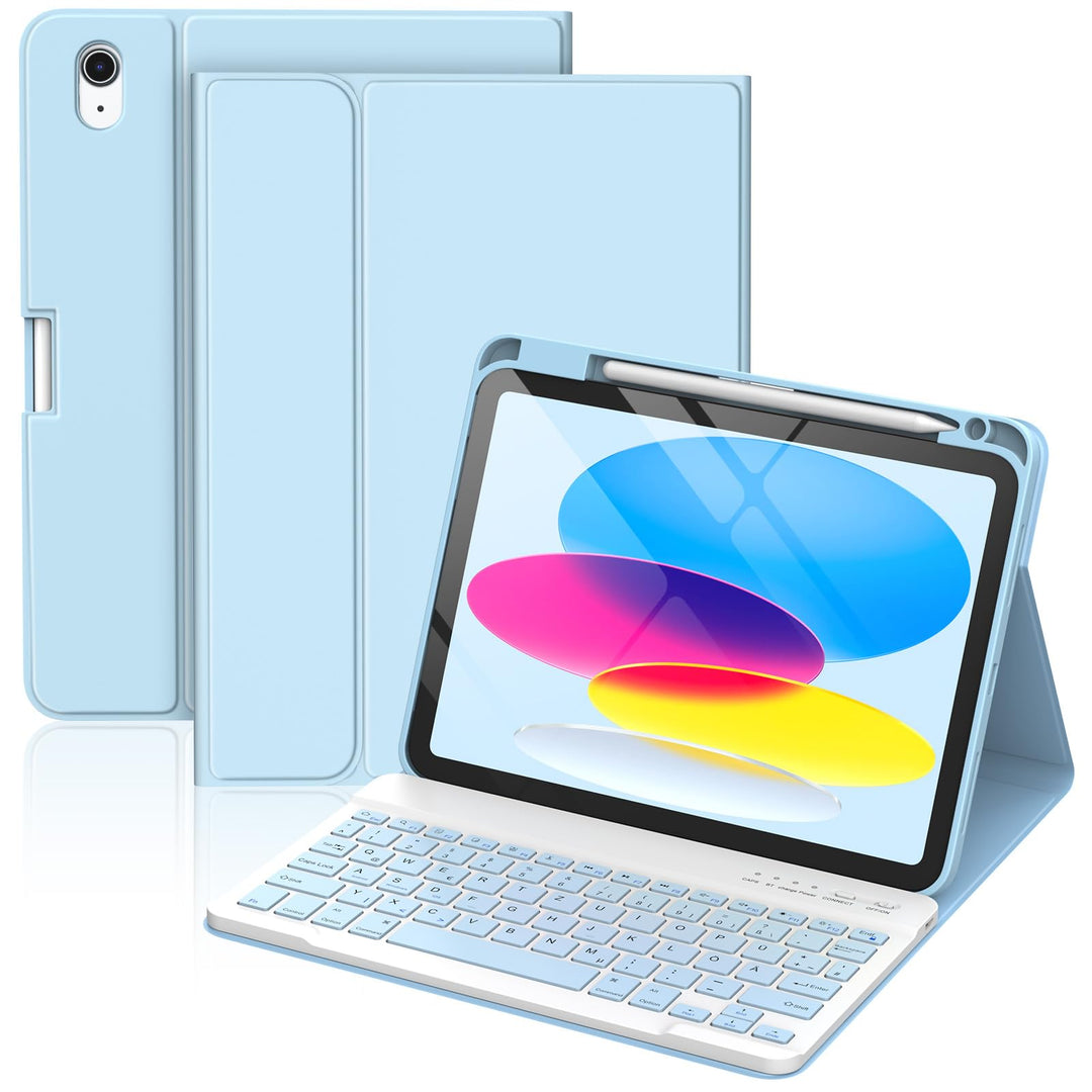 CC Store Hülle mit Tastatur für iPad A16 11 Generation 2025/10 Generation 2022 (11/10.9 Zoll), Magne