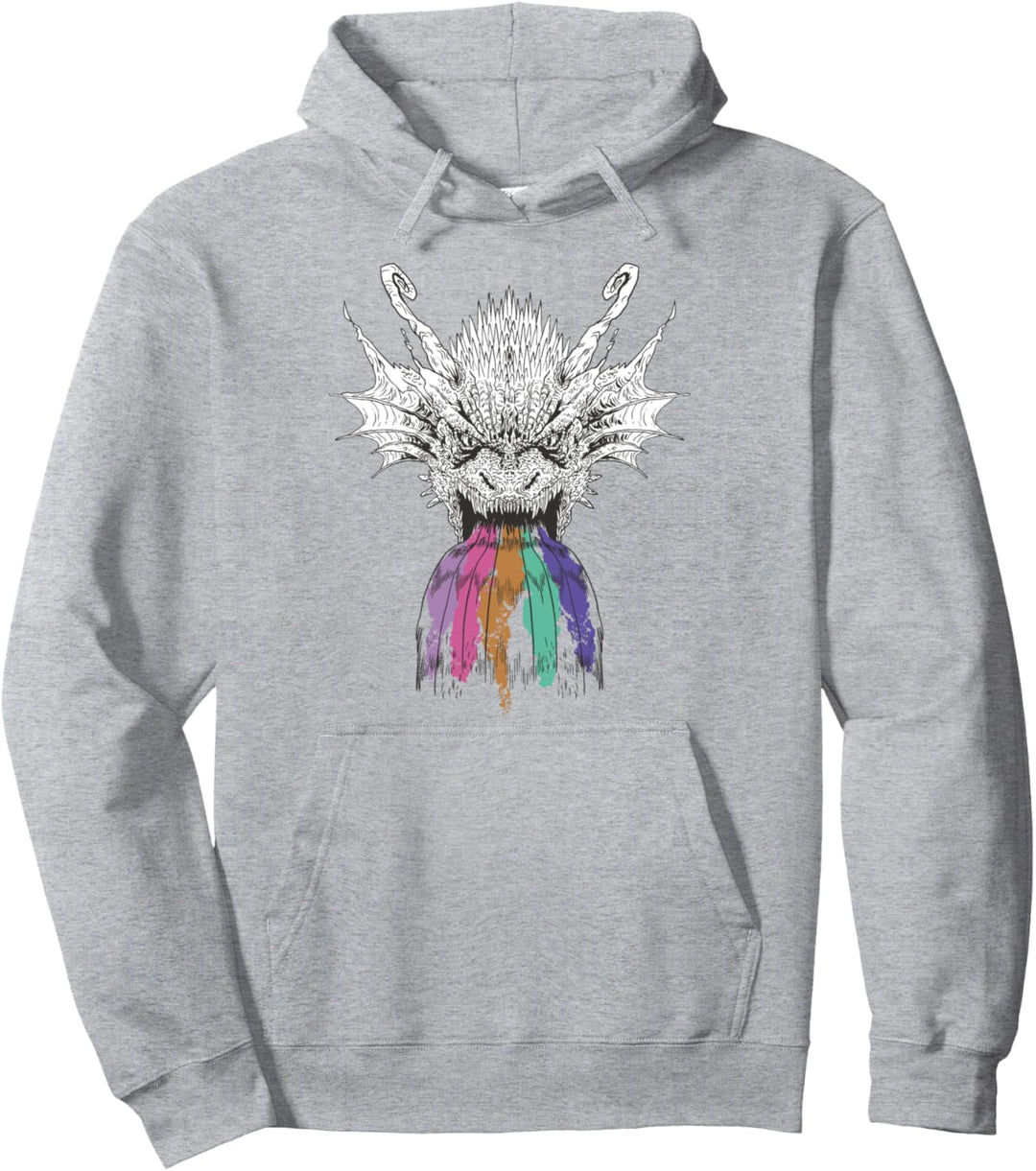 Dragon Roaring Rainbow Creature Mythologisch Mythical Pullover Hoodie