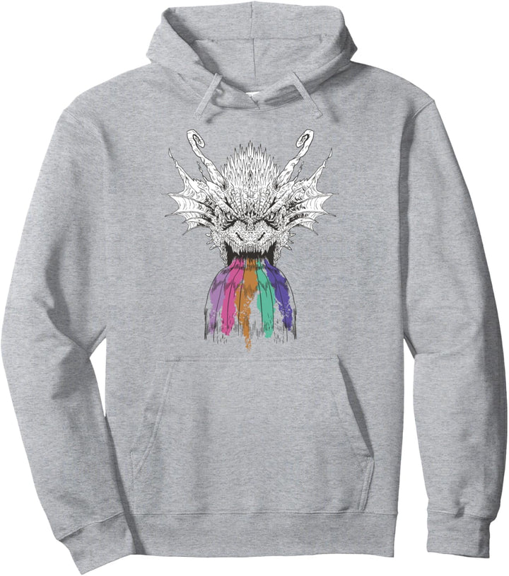 Dragon Roaring Rainbow Creature Mythologisch Mythical Pullover Hoodie