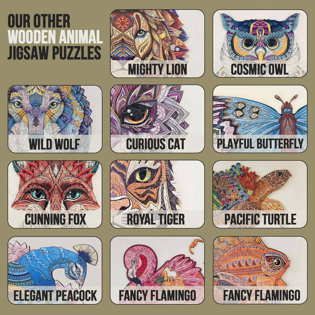 Lubiwood Verspielters Tierform-Holzpuzzle (29x21 cm) - Fördert Beobachtungsfähigkeiten und Zufrieden