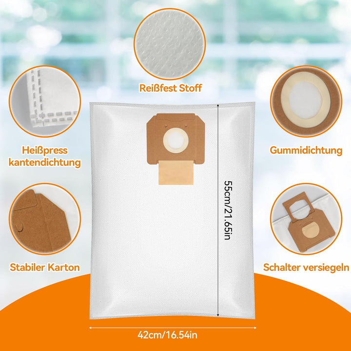 10 Stück Staubsaugerbeutel für Bosch GAS 35 L AFC/L SFC+/M AFC Professional Staubsauger mit 2 Ersatz