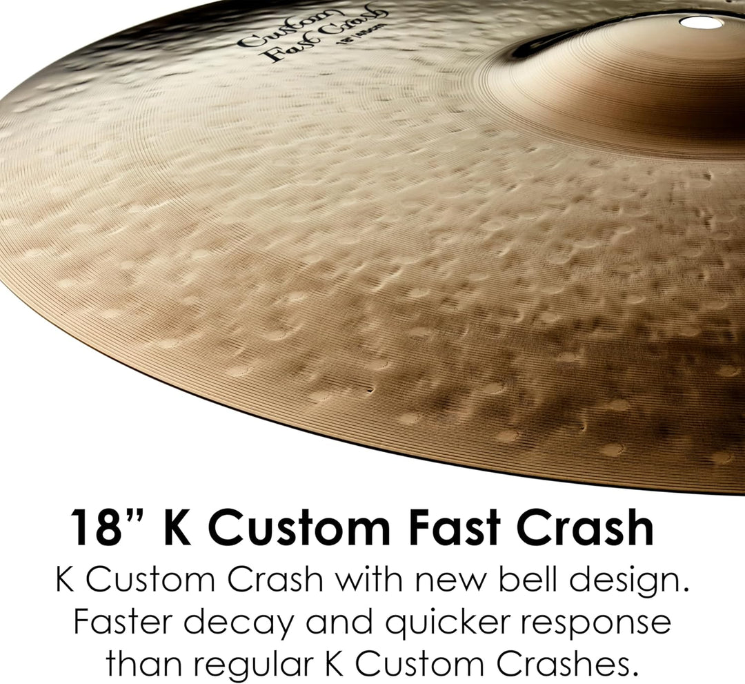 Zildjian K Custom Series - 18" Fast Crash Cymbal - Brilliant finish 18 Zoll, 18 Zoll