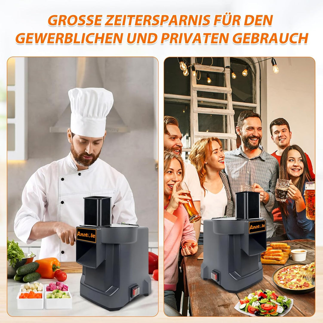 Anatole Würfelschneider Elektrisch Gemüseschneider Professionell Obstschneider Multifunktional mit 3