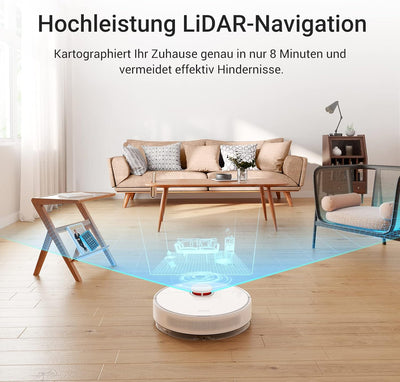 Dreame D10 Plus Staubsaugerroboter mit automatischer Staubentleerung, LiDAR Navigation Hinderniserke