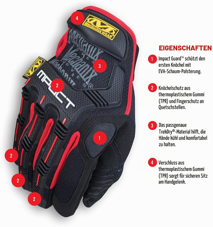 Mechanix Wear: M-Pact Arbeitshandschuhe – Berührungsfähig, Aufprallschutz, Absorbiert Vibrationen (G