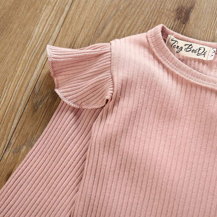 Neugeborenes Baby Mädchen Kleidung Rüschen Strampler + Schleife Denim Hosen Outfits Set 12-18 Monate