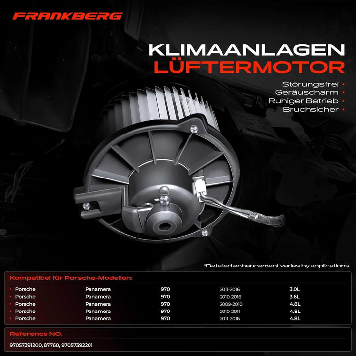 Frankberg Heizungsgebläse Gebläsemotor Kompatibel mit P.a.n.a.m.e.r.a 970 3.0L 3.6L 4.8L 2009-2016 R