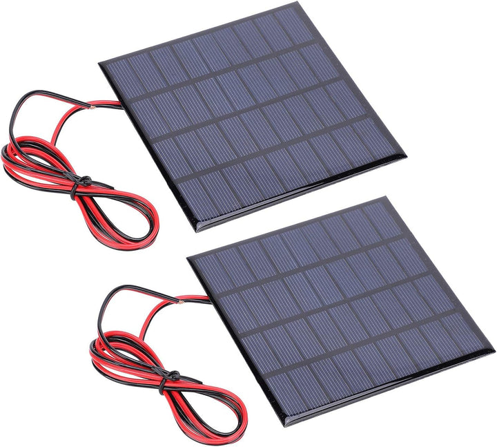Walfront 2Pcs DC 9V 2W Mini Solarpanel, Solarpanels Batteriespielzeug Lademodul mit 100 cm Kabel, So
