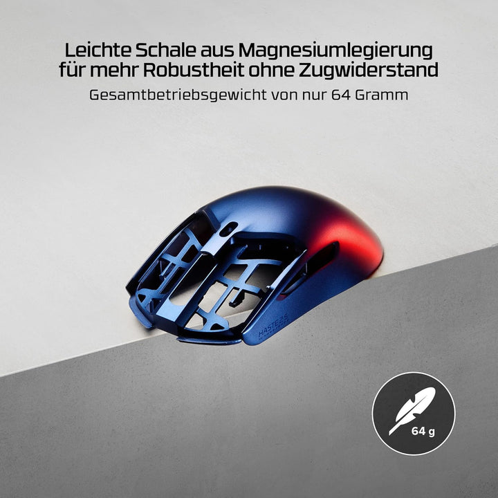 HyperX Pulsefire Haste 2 S Kabellose Gaming-Maus, Magnesiumgehäuse, Ultra-leicht, 64 g, Akku 120 h,