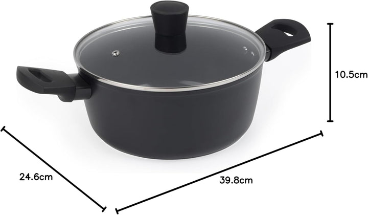 Russell Hobbs RH03265EU7 Verde Thermocollar 24cm Topf mit Deckel – gesunde keramische Antihaftbeschi