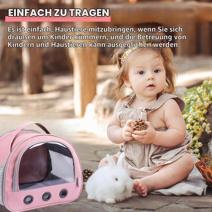 Kleine Haustier-Tragetasche, Transportbox Für Kleintiere, KatzeTransportbox Mit Schultergurt, Meersc