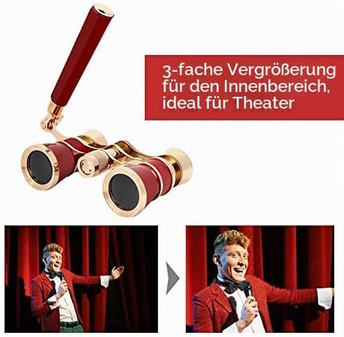 Opernglas Fernglas, 3 X 25 Tragbares Theater Opern Fernglas mit Griff für Erwachsene/Frauen/Mädchen