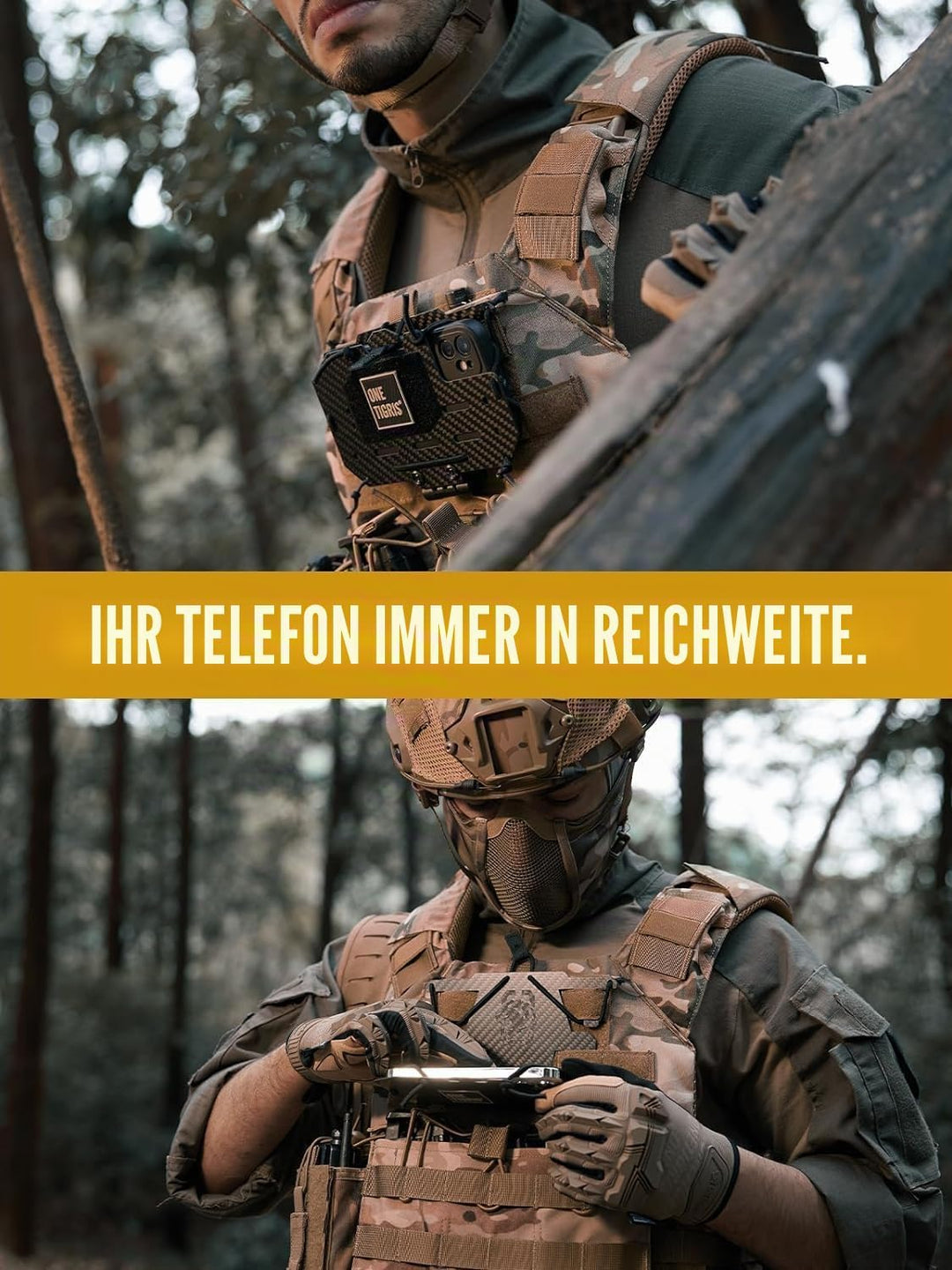 OneTigris Plattenträger Telefon Halterung Handyhalter Montageplatte für Plate Carrier Taktische West
