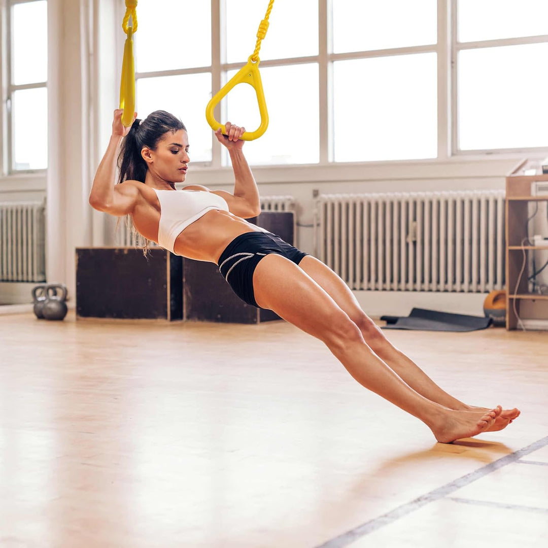 PELLOR 4 Stück Kinder Klettern Ringe, Multifunktions turnringe Kinder für Outdoor Indoor, Trapeze Ri