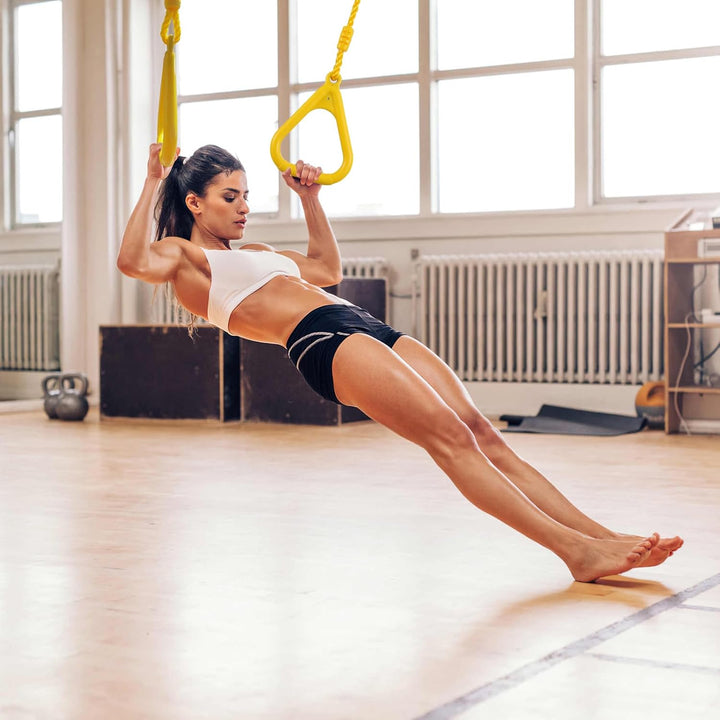 PELLOR 4 Stück Kinder Klettern Ringe, Multifunktions turnringe Kinder für Outdoor Indoor, Trapeze Ri