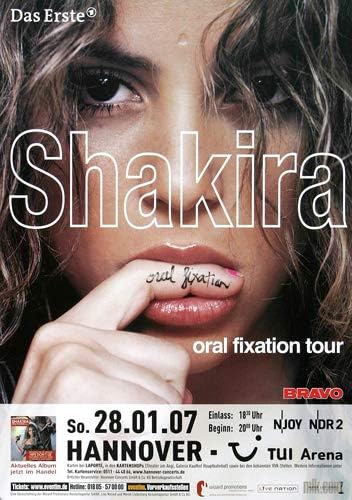 Shakira - Oral Fixation, Hannover 2007 » Konzertplakat/Premium Poster | Live Konzert Veranstaltung |