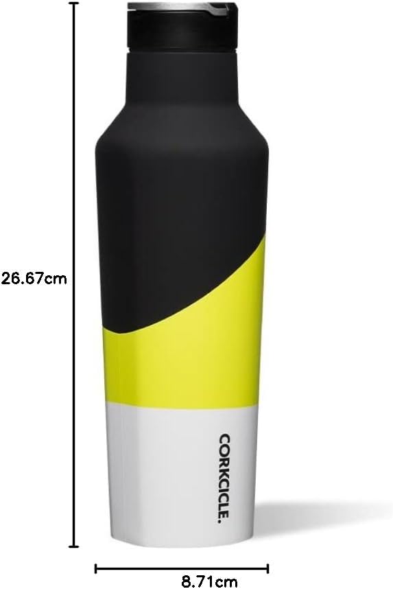 Corkcicle Isolierte Reisewasserflasche, dreifach isolierte Edelstahl-Wasserflasche mit einfachem Gri