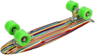 FunTomia 57cm Mini-Cruiser Board Skateboard mit oder ohne LED Leuchtrollen inkl. Aluminium Truck, AB