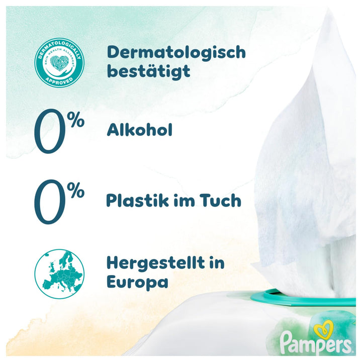 Pampers Harmonie New Baby Feuchttücher, Calendula (24 x 44 stück), den natürlichen pH-Wert der Haut