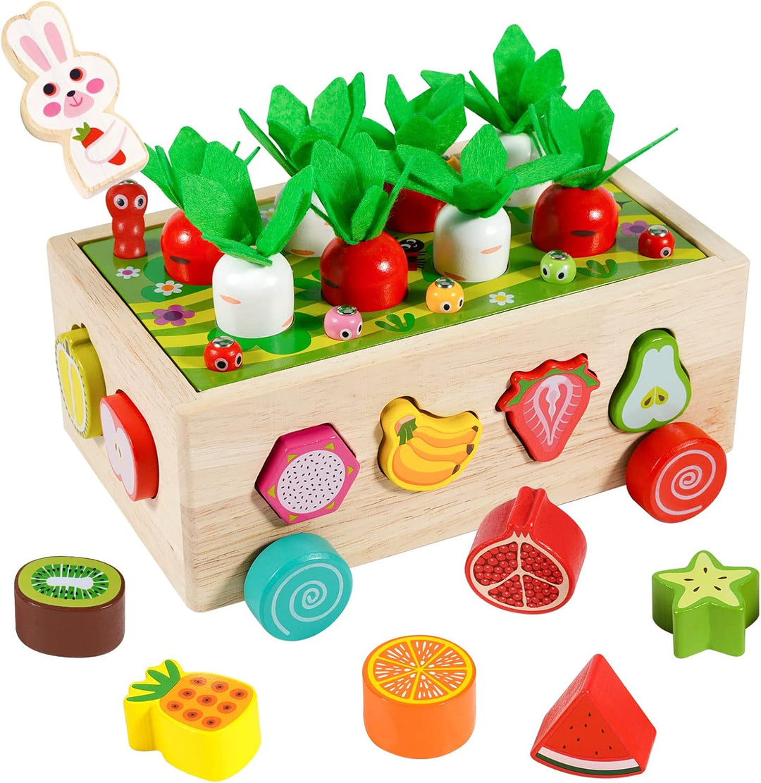 Kiztoys® Montessori Spielzeug Ab 1 Jahr Holzspielzeug 7-in-1 Farmspiel Motorikspielzeug Aus Holz Ste