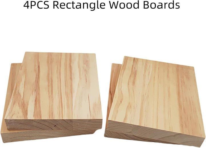 4 Stk. Unfertige Holzblöcke zum Basteln, 20x15x2,5 cm Rechteckige Holzbretter Leere Schnitzblöcke zu
