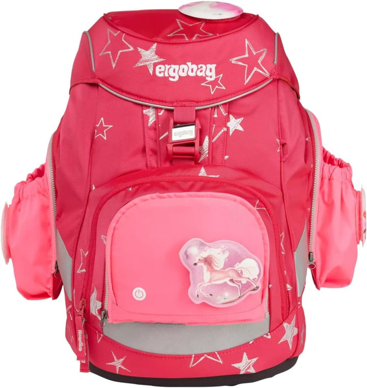 ergobag Fluo LED Seitentaschen Set Geeignet für pack, cubo, cubo light und wide Einheitsgrösse Pink