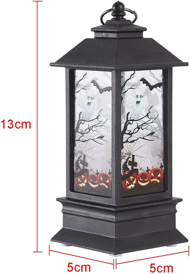 4 Stück Halloween Deko Kürbis Laterne 13cm Hohe, Halloween Laterne Outdoor mit LED Kerze, Halloween