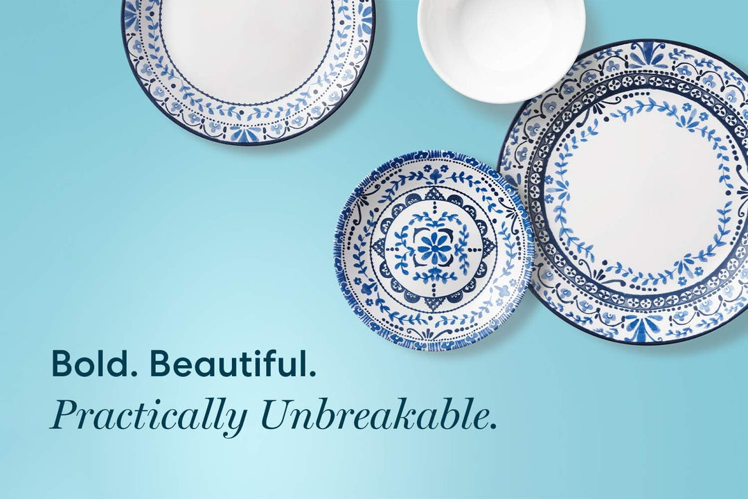 Corelle 6-Piece Splitterfest Geschirr-Set, Glas, Portofino Medium Portofino, Medium Portofino