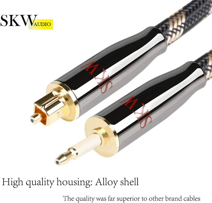 SKW Mini TOSLINK Kabel, Optisches Digital Audio Toslink Kabel auf Mini Toslink (S/PDIF), überträgt D