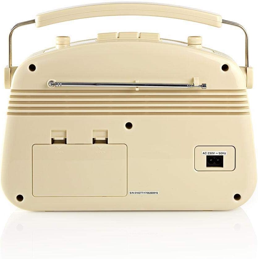 Nedis - UKW-Radio - 60 W - Bluetooth® - Retro-Design - Built-In Lithium-Ion - Integrierte Mikrofon -