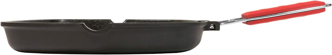 Moneta Grillpfanne 24 x 24 cm Pro Grill mit klappbarem Griff auch für Induktion