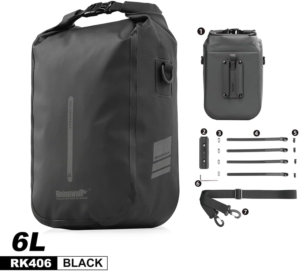 Rhinowalk Fahrradtasche, Gepäckträgertasche, wasserdicht, Fahrradtasche für Gepäckträger, Satteltasc
