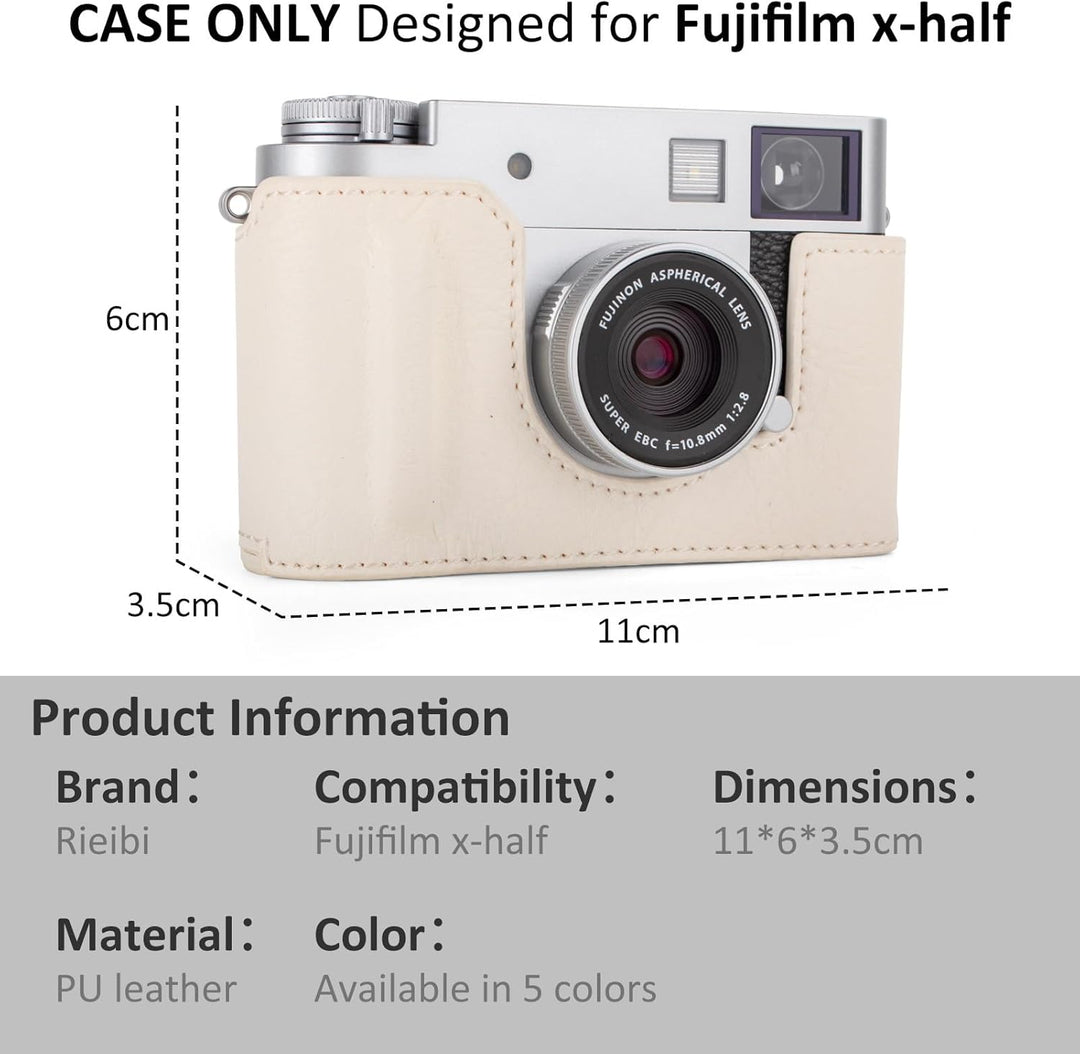 Rieibi x-Half/X-HF1 Case PU Leder Kameratasche für Fujifilm X Half Mirrorless Kamera Schutzhülle mit