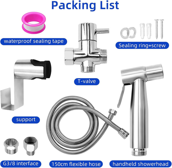 Bidet Handbrause Bidet Handbrause Set Aus Edelstahl für WC Bidet-Hand Gehalten Sprayer Edelstahl Mit