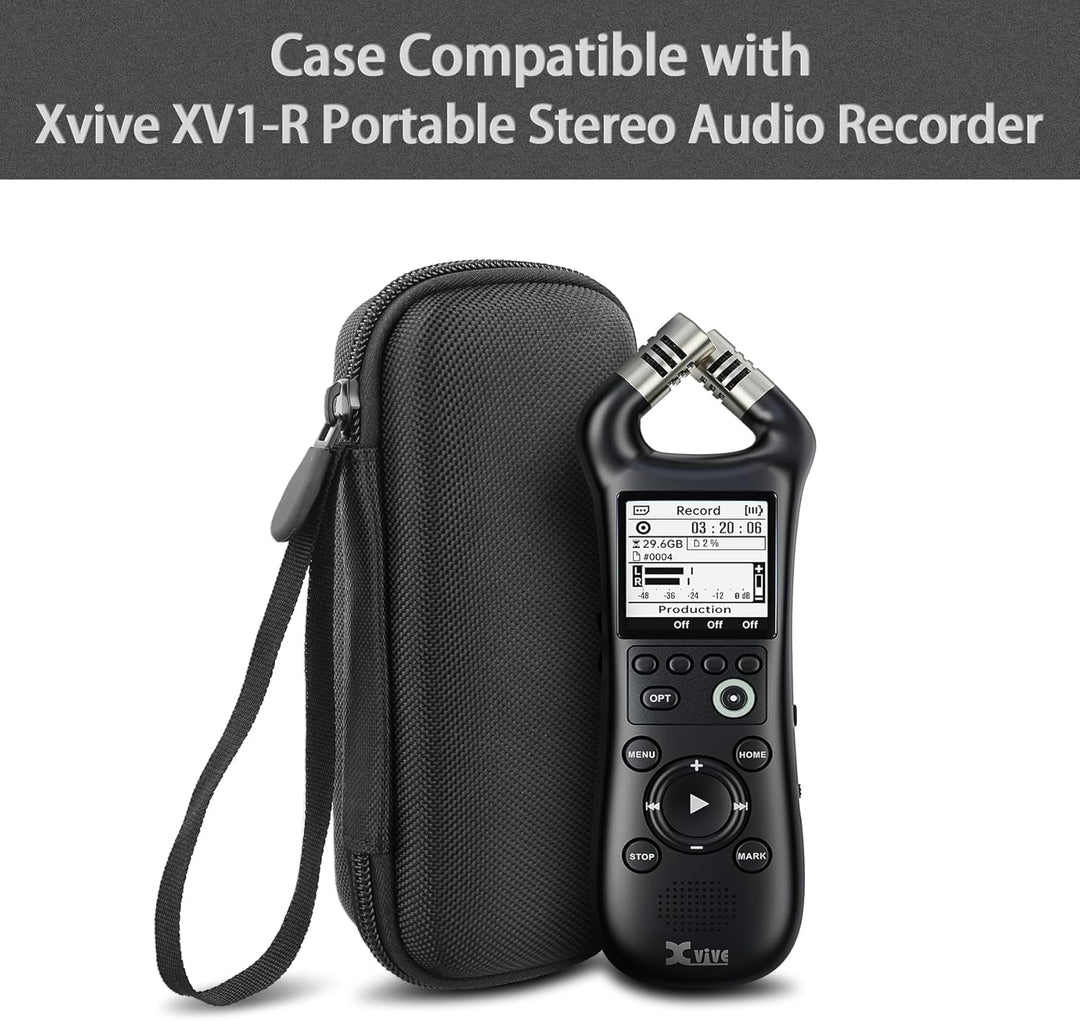 co2CREA Harte Reiseschutzhülle Etui Tasche für Xvive XV1-R Digitaler Handheld Recorder,Nur hülle, fü