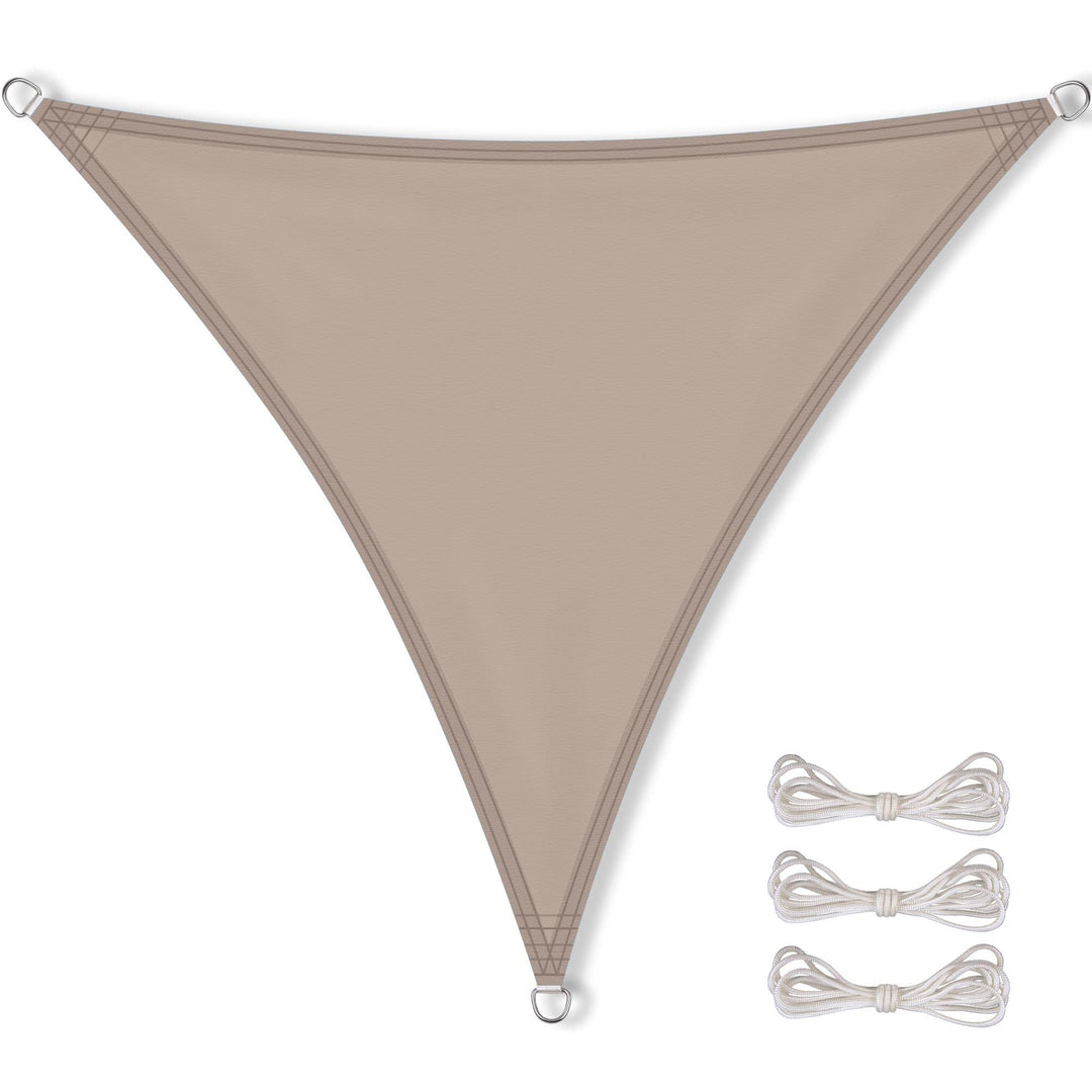 CelinaSun Sonnensegel PES Dreieck gleichseitig 3,6x3,6x3,6m Taupe UPF 50+ Premium Sonnenschutz inkl
